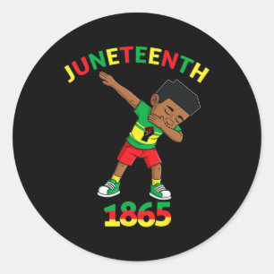 Sticker Rond Dabbing Black King Junetten 1865 Brown Skin Boys