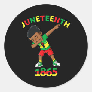 Sticker Rond Dabbing Black King Junetten 1865 Brown Skin Boys