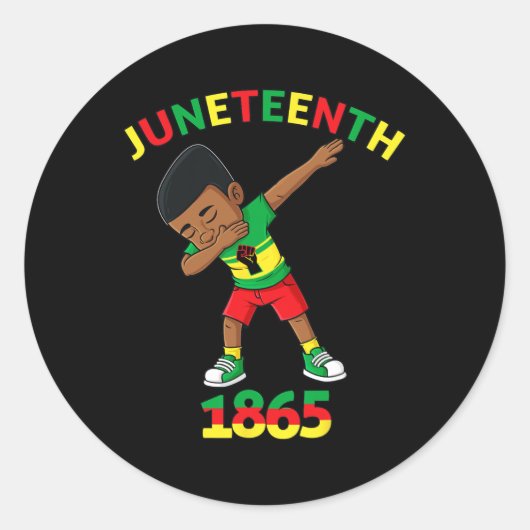 Sticker Rond Dabbing Black King Junetten 1865 Brown Skin Boys (Devant)