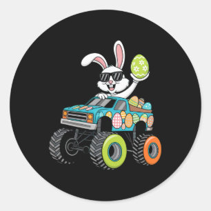 Sticker Rond Dabbing Bunny Happy Pâques Monster Camion Garçons
