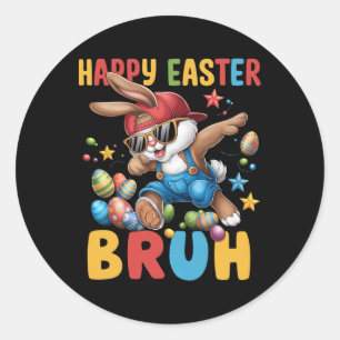 Sticker Rond Dabbing Bunny Pâques Bruh mème drôle Dire Ados