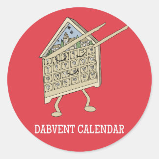 Sticker Rond Dabbing Calendrier de l'Avent Drôle chrétien relig