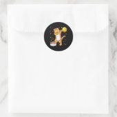 Sticker Rond Dabbing Cat Bowling Chemises Drôle Bowling Gift Ca (Sac)