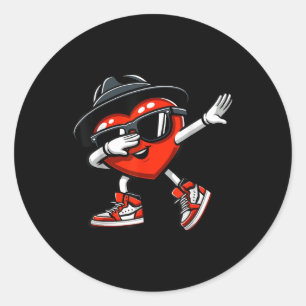 Sticker Rond Dabbing Coeur Amour Amour Enfants Garçons Hommes V