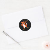 Sticker Rond Dabbing Fox mignon Hip hop Dab Dance (Enveloppe)
