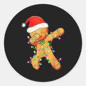 Sticker Rond Dabbing Gingerbread Christmas  (Devant)