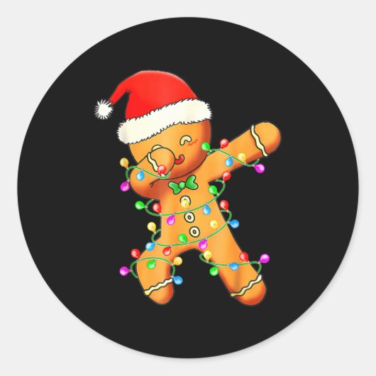 Sticker Rond Dabbing Gingerbread Christmas  (Devant)