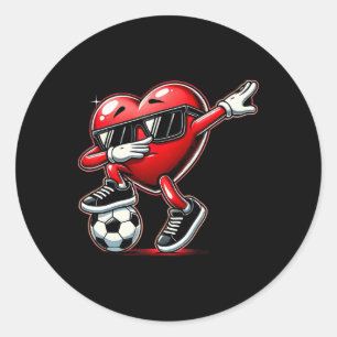 Sticker Rond Dabbing Heart Dab Mignon Saint-Valentin Garçons Fo