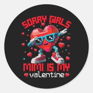 Sticker Rond Dabbing Heart Désolé les filles Mimi Valentine Bui