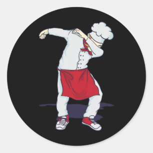 Sticker Rond Dabbing Hibachi Chef Cute Sous Head Cook Dab