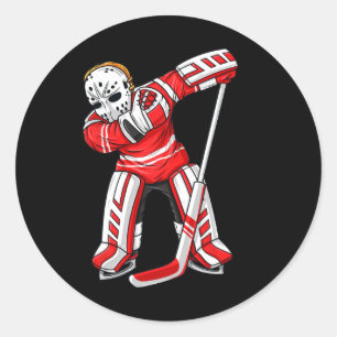 Sticker Rond Dabbing Joueur de hockey sur glace Amusants Garçon