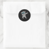 Sticker Rond Dabbing Koala Ours avec lunettes de soleil Cool Ko (Sac)