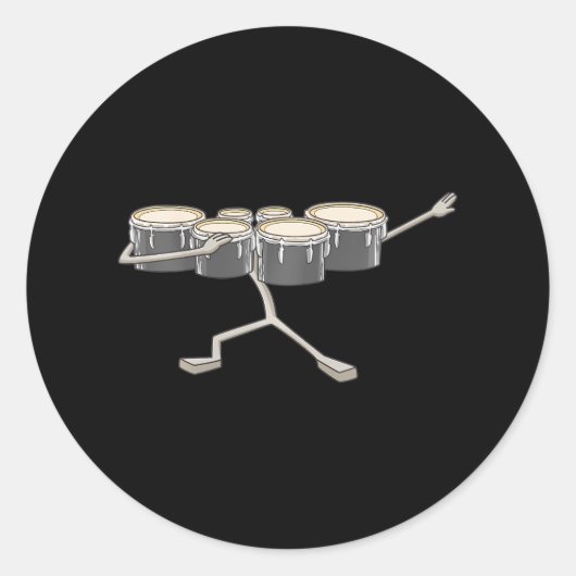 Sticker Rond Dabbing Marching Ténor Drums Marching Band (Devant)