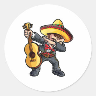 Sticker Rond Dabbing Mariachi T Shirt Cinco De Mayo Enfants Gar