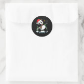 Sticker Rond Dabbing Panda Santa Christmas Kids Boys Men Xmas B (Sac)