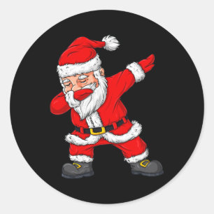 Sticker Rond Dabbing Père Noël Garçons de Noël Filles Enfants D