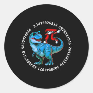 Sticker Rond Dabbing Pi sur le costume de T-rex Pi Day Prof de 