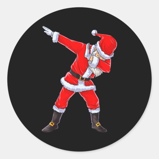 Sticker Rond Dabbing Santa Claus Christmas Kids Boys Girls Dab (Devant)