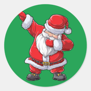 Sticker Rond Dabbing Santa Claus Noël garçons Hommes Drôle Noël