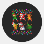 Sticker Rond Dabbing Santa Elf Friendship Christmas Boys Kids X (Devant)