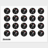 Sticker Rond Dabbing Skeleton Baseball Halloween joueur attrape (Feuille)
