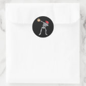 Sticker Rond Dabbing Skeleton Baseball Halloween joueur attrape (Sac)
