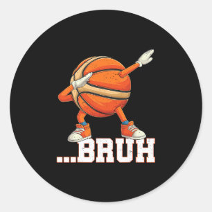 Sticker Rond Dabbing Sketll Ll Bruh Drôle de garçon joueur de s