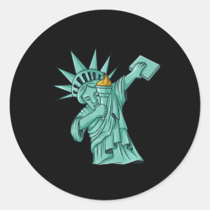 Sticker Rond Dabbing Statue De La Liberté 4 juillet Enfants Gar