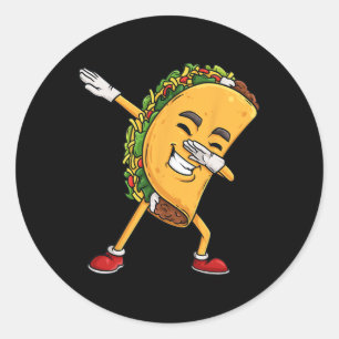 Sticker Rond Dabbing Taco Cinco De Mayo Drôle Mexicain Dab Boys