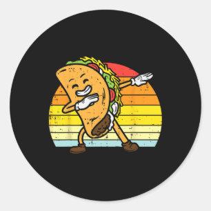 Sticker Rond Dabbing Taco Dab Rétro Cinco De Mayo Hommes Garçon