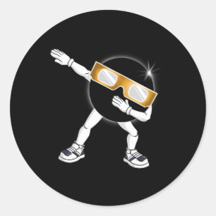 Sticker Rond Dabbing Total Solar Eclipse 2024 Totality Dab Boys