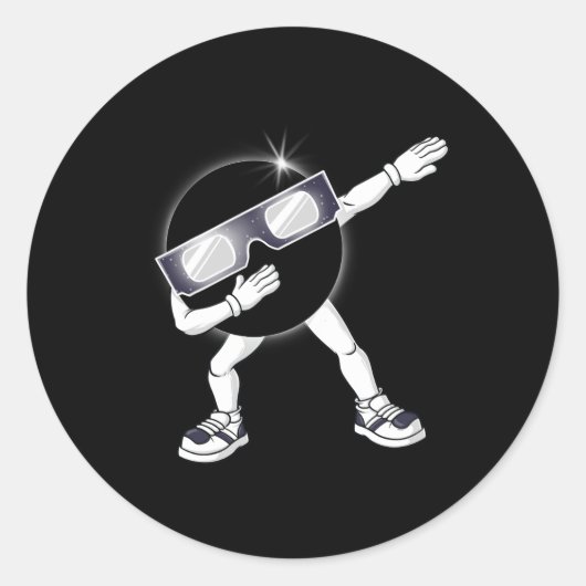 Sticker Rond Dabbing Total Solar Eclipse 2024 Totality Dab Boys (Devant)
