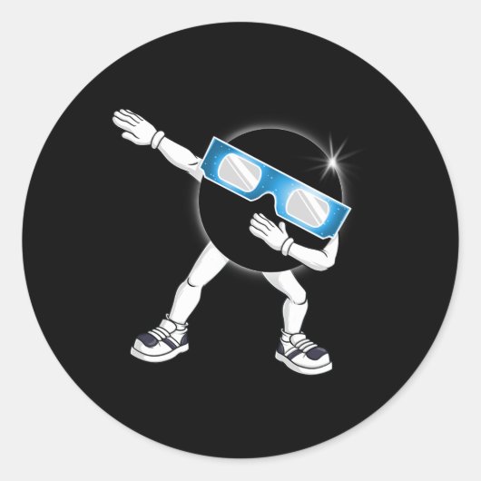 Sticker Rond Dabbing Total Solar Eclipse 2024 Totality Dab Boys (Devant)