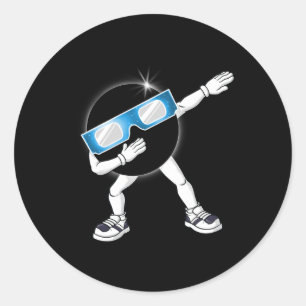 Sticker Rond Dabbing Total Solar Eclipse 2024 Totality Dab Boys