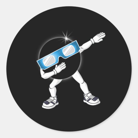 Sticker Rond Dabbing Total Solar Eclipse 2024 Totality Dab Boys (Devant)