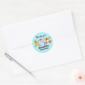 Sticker Rond Dabbing Unicorn Fox Llama Anniversaire de enfant P (Enveloppe)