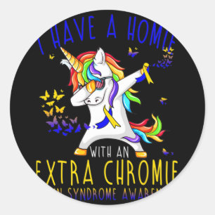 Sticker Rond Dabbing Unicorn J'Ai Une Maison Avec Un Chrome Sup
