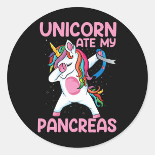 Sticker Rond Dabbing Unicorn Mangé Mes Pancréas Type 1 Diabète