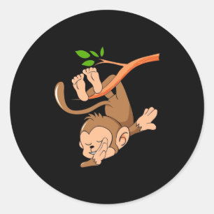 Sticker Rond Dabing Dance Singe