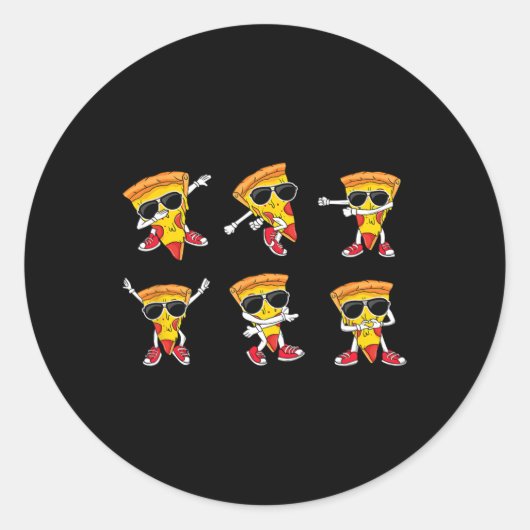 Sticker Rond Dabler Pizza Slice Dance Pizza Dancing Toddler Bo (Devant)