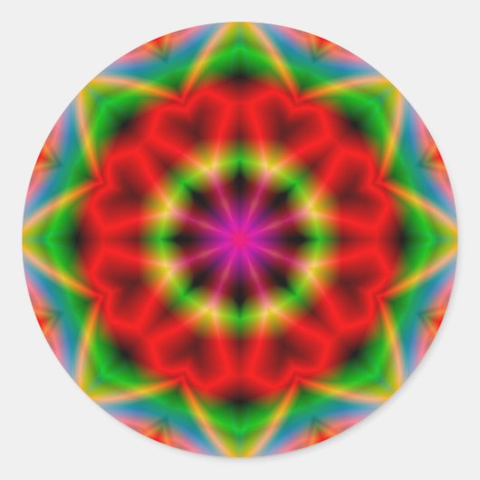 Sticker rond d'abstraction colorée (Devant)