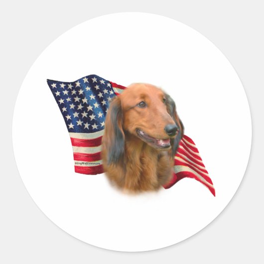Sticker Rond Dachshund (Devant)