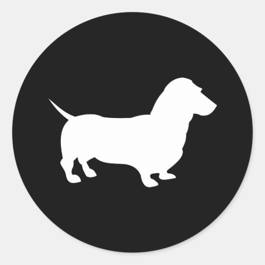 Sticker Rond Dachshund (Devant)