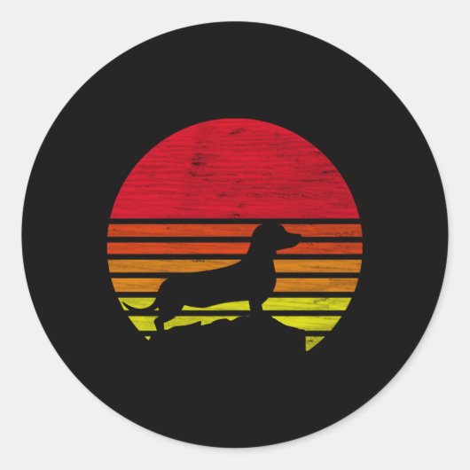 Sticker Rond Dachshund (Devant)