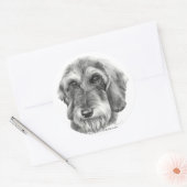 Sticker Rond Dachshund à fil (Enveloppe)