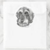 Sticker Rond Dachshund à fil (Sac)