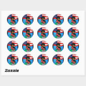 Sticker Rond Dachshund Boxer (Feuille)