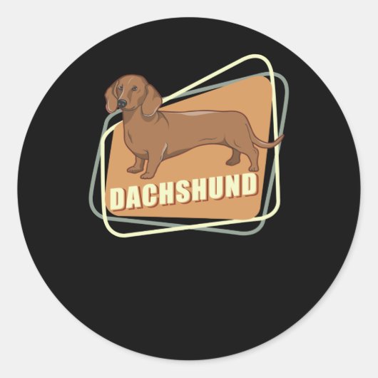 Sticker Rond Dachshund | Dachshunds du propriétaire de chien (Devant)