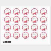 Sticker Rond Dachshund de Noël amusant (Feuille)