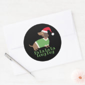 Sticker Rond Dachshund de Noël amusant (Enveloppe)